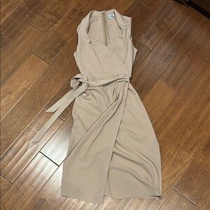 ASOS Tan Sleeveless Cowl Neck Sheath Dress